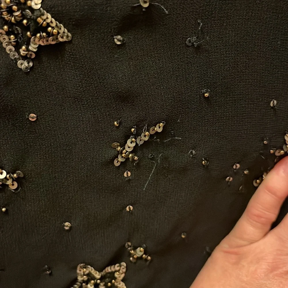 free people black with gold stars cami size large - Picture 10 of 12